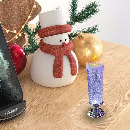 Bougies de Noël à LED avec changement de couleur pailleté sans flamme