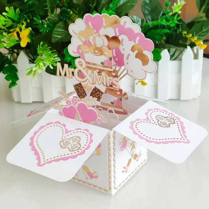 Carte pop-up 3D avec bouquet de fleurs