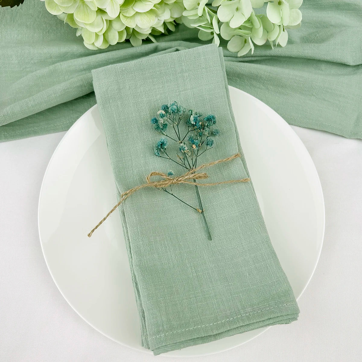 Ensemble de serviettes en coton bleu rustique