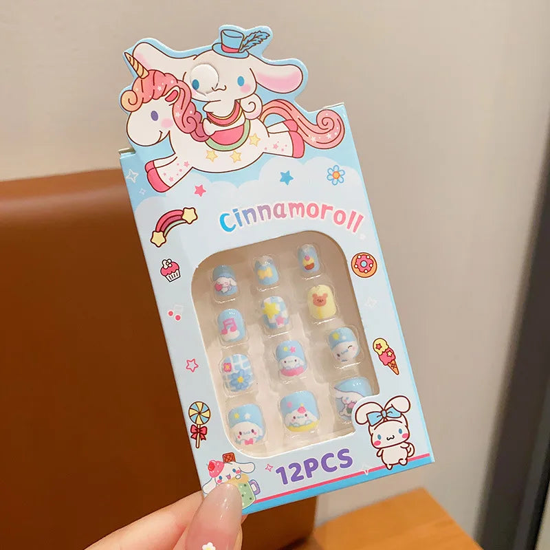 Packaged Cinnamoroll nail art stickers with a cartoon character on the front.