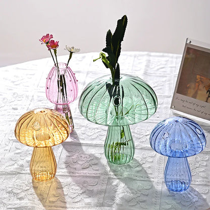 Vase à fleurs en verre en forme de champignon - Décor essentiel