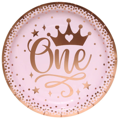 Service de table couronne de princesse en or rose