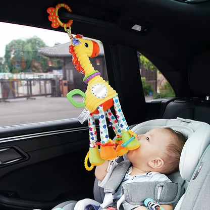 Hochets à main en peluche girafe zèbre pour bébés