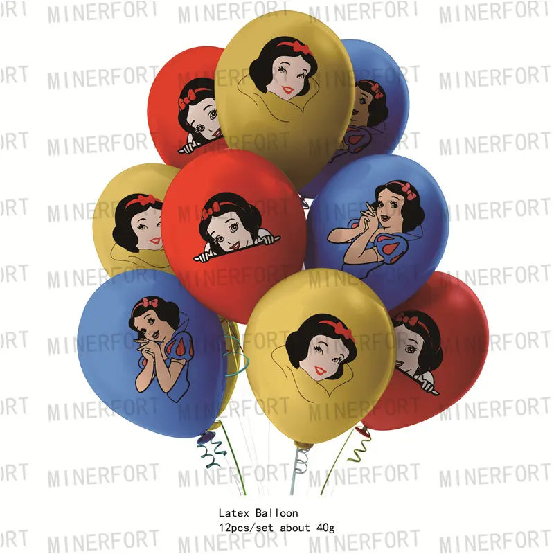 Bannière d'anniversaire de la princesse Blanche-Neige