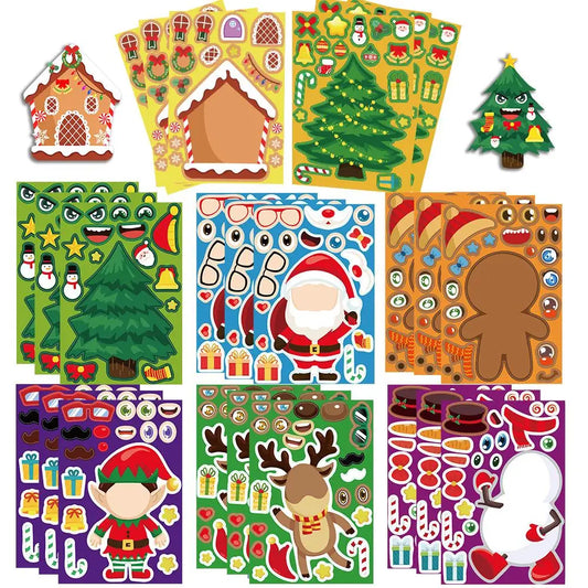 Ensemble d'autocollants pour puzzle de Noël à faire soi-même