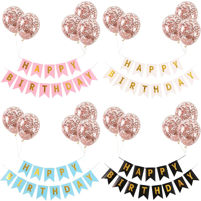 Ensemble de décoration de fête en or rose