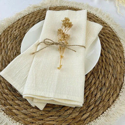 Ensemble de serviettes en coton bleu rustique