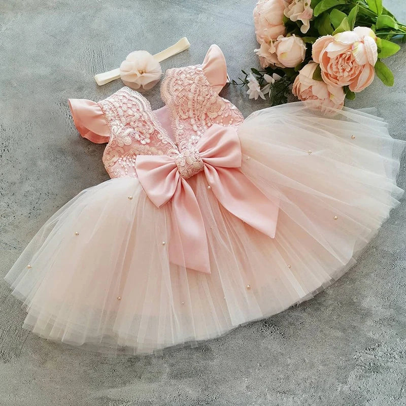 Red Lace Princess Party Dress