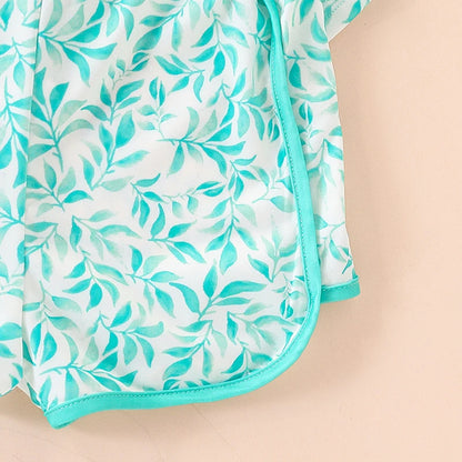 Clothing with a leaf pattern on a beige background