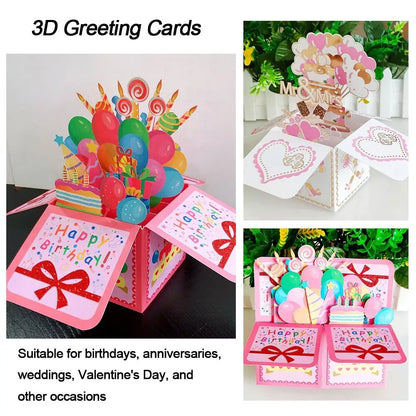 Carte pop-up 3D avec bouquet de fleurs