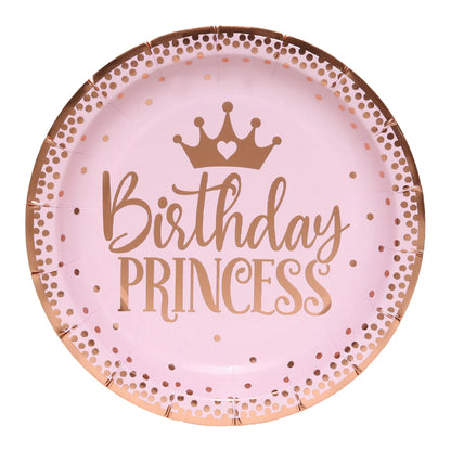 Service de table couronne de princesse en or rose