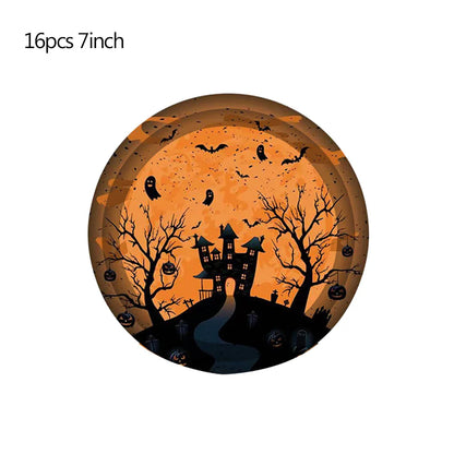 Ensemble de vaisselle de fête de dessin animé d'Halloween