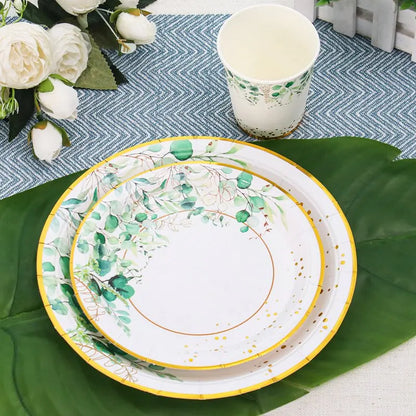 Assiettes en carton pour fêtes tropicales