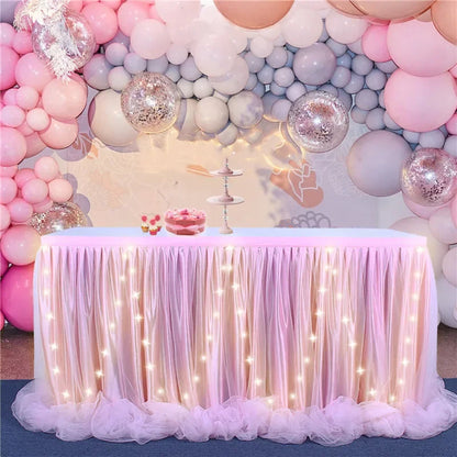 Jupe de table romantique en tulle