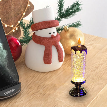 Bougies de Noël à LED avec changement de couleur pailleté sans flamme