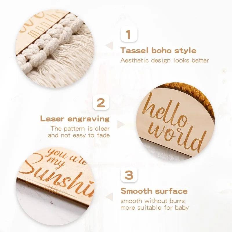 Ensemble de cartes en bois pour les étapes clés de la vie de bébé