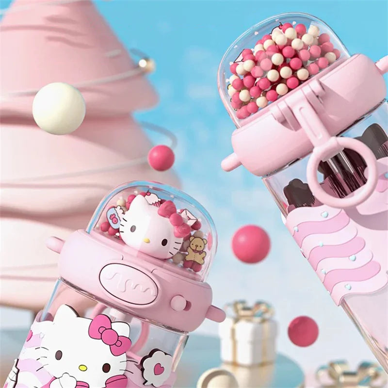 Pink and white product with Hello Kitty design on a blue background