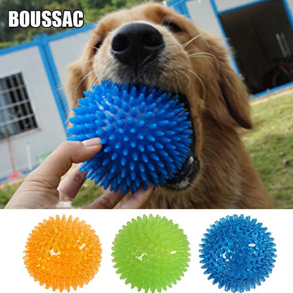 Balle de nettoyage des dents pour animaux de compagnie en TPR - Jouet couineur pour chiens