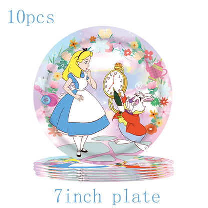Fournitures de fête d'anniversaire Alice au pays des merveilles