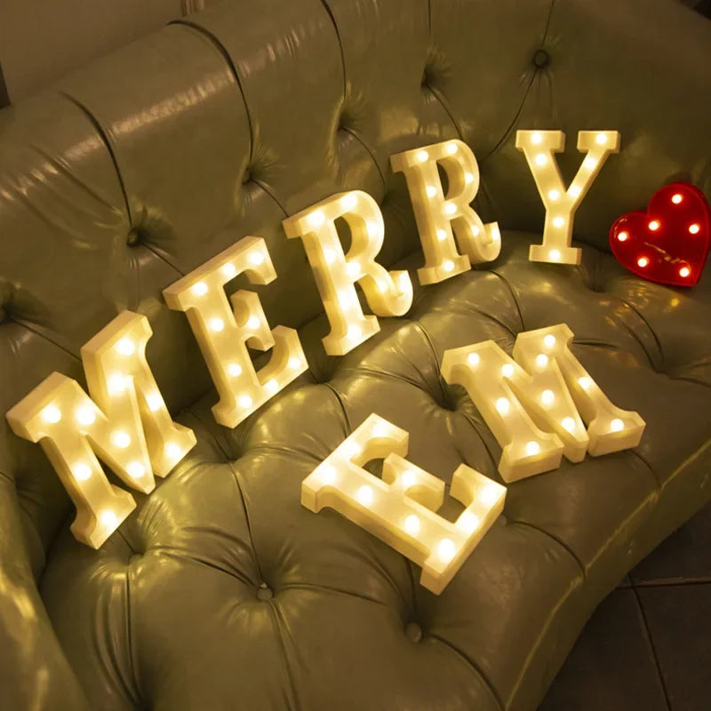 Lettres lumineuses à LED pour l'alphabet