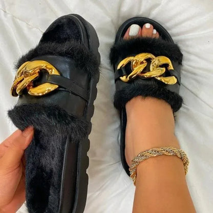 Chaussons d'hiver Mao Mao avec chaîne en métal