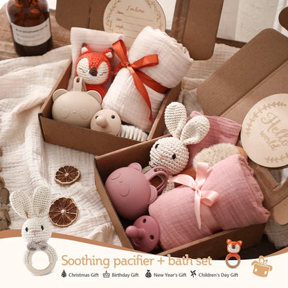 Coffret cadeau de jouets de bain pour nouveau-né et serviette pour bébé