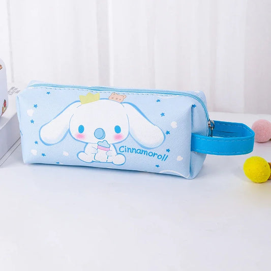 Blue pencil case with Cinnamoroll character on a white background