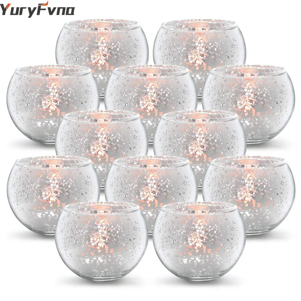 Bougeoirs en verre au mercure Décoration d'intérieur