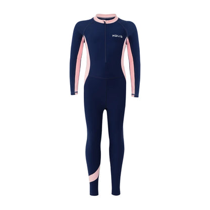 Navy and pink wetsuit on a white background