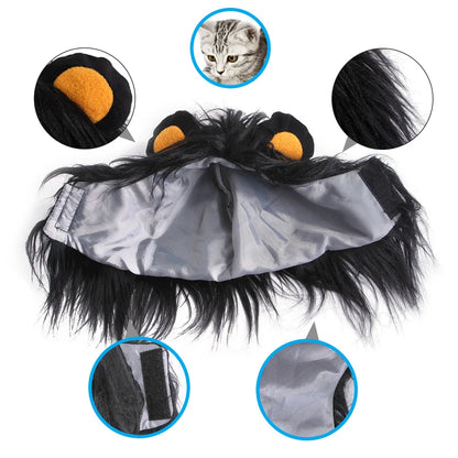 Déguisement d'Halloween pour animal de compagnie avec tête de lion