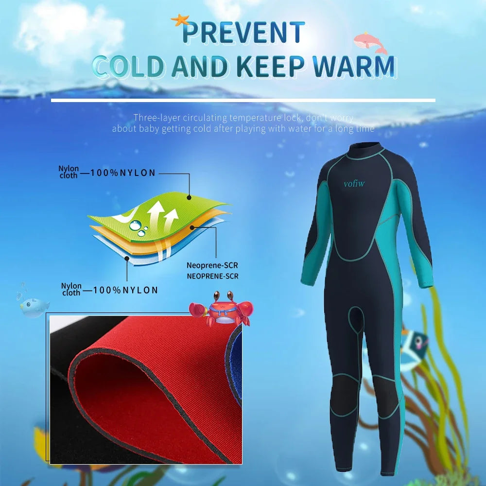 Wetsuit with temperature control features and underwater scene