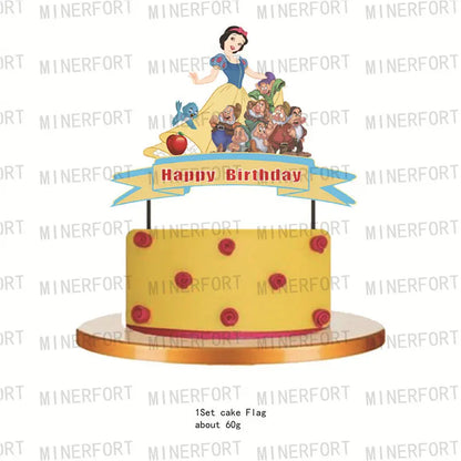 Bannière d'anniversaire de la princesse Blanche-Neige