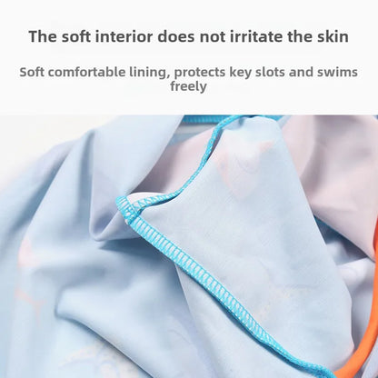 Close-up of soft fabric with text about its comfort and protection properties.