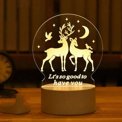 Veilleuse LED 3D en acrylique USB
