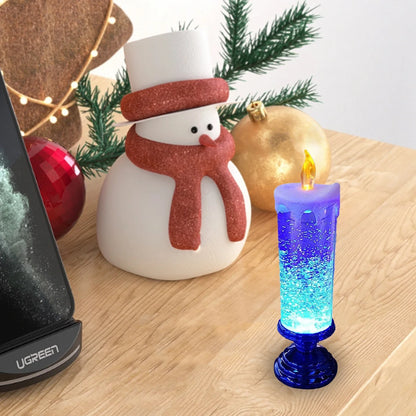 Bougies de Noël à LED avec changement de couleur pailleté sans flamme