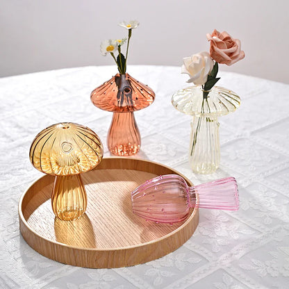 Vase à fleurs en verre en forme de champignon - Décor essentiel