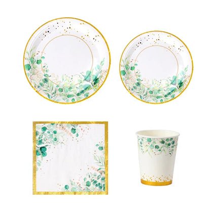 Assiettes en carton pour fêtes tropicales