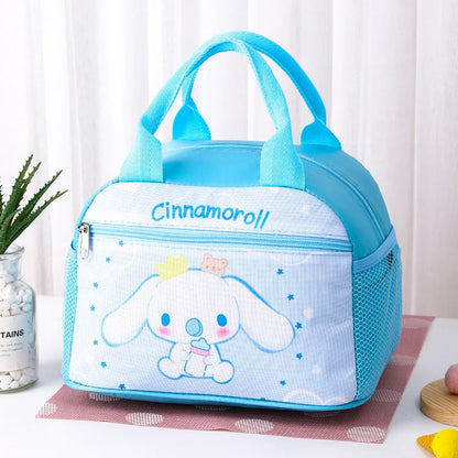 Blue lunch bag with Cinnamoroll design on a white background