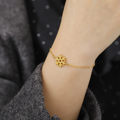 Bracelet flocon de neige de Noël – Accessoire de fête élégant