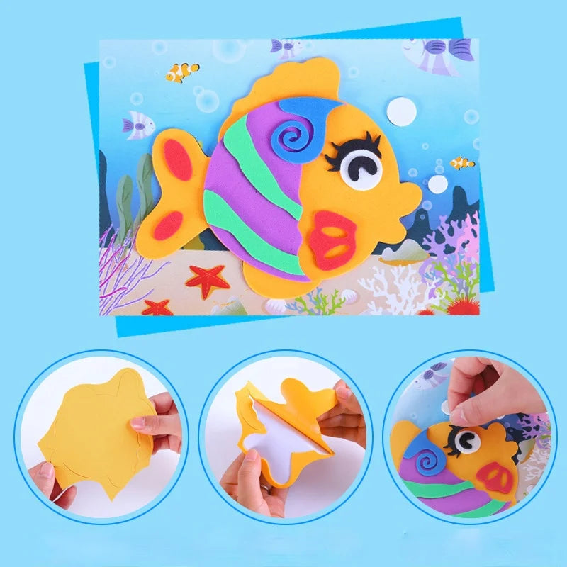 Puzzle créatif d'autocollants en mousse d'animaux à faire soi-même
