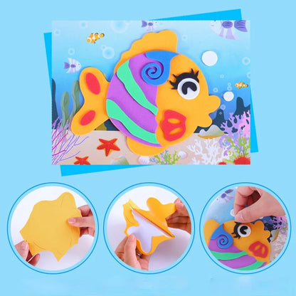 Puzzle créatif d'autocollants en mousse d'animaux à faire soi-même