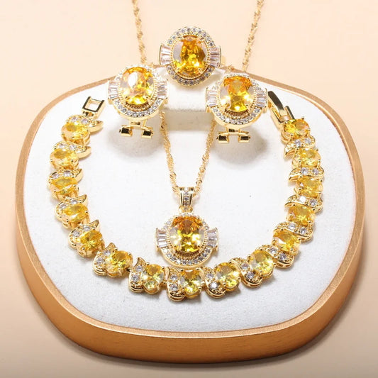 Ensemble de bijoux de luxe en or vintage