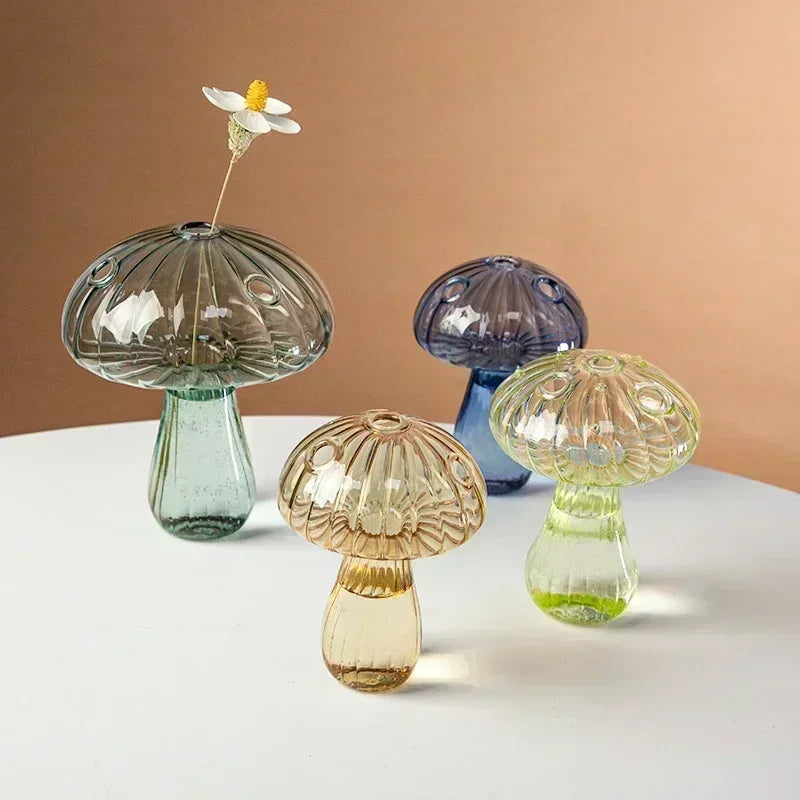 Vase à fleurs en verre en forme de champignon - Décor essentiel