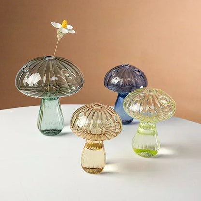 Vase à fleurs en verre en forme de champignon - Décor essentiel