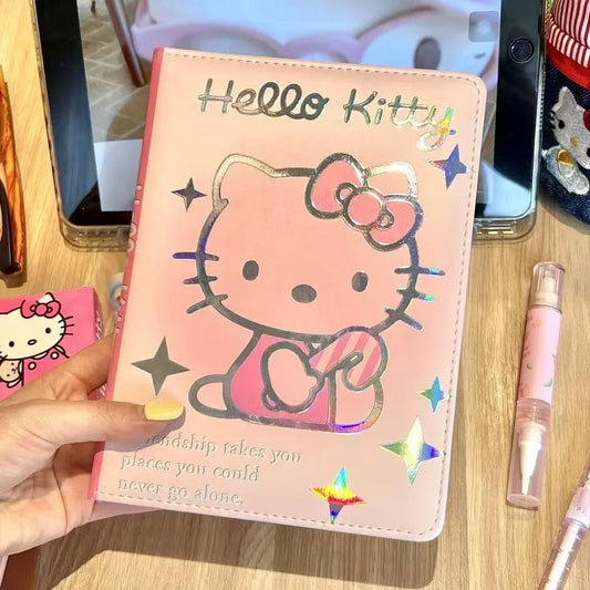 Hello Kitty-themed product on a wooden surface with a blurred background