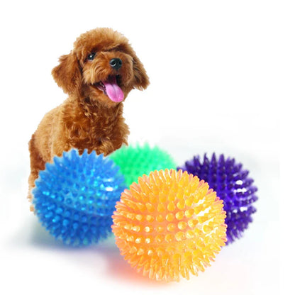 Balle de nettoyage des dents pour animaux de compagnie en TPR - Jouet couineur pour chiens