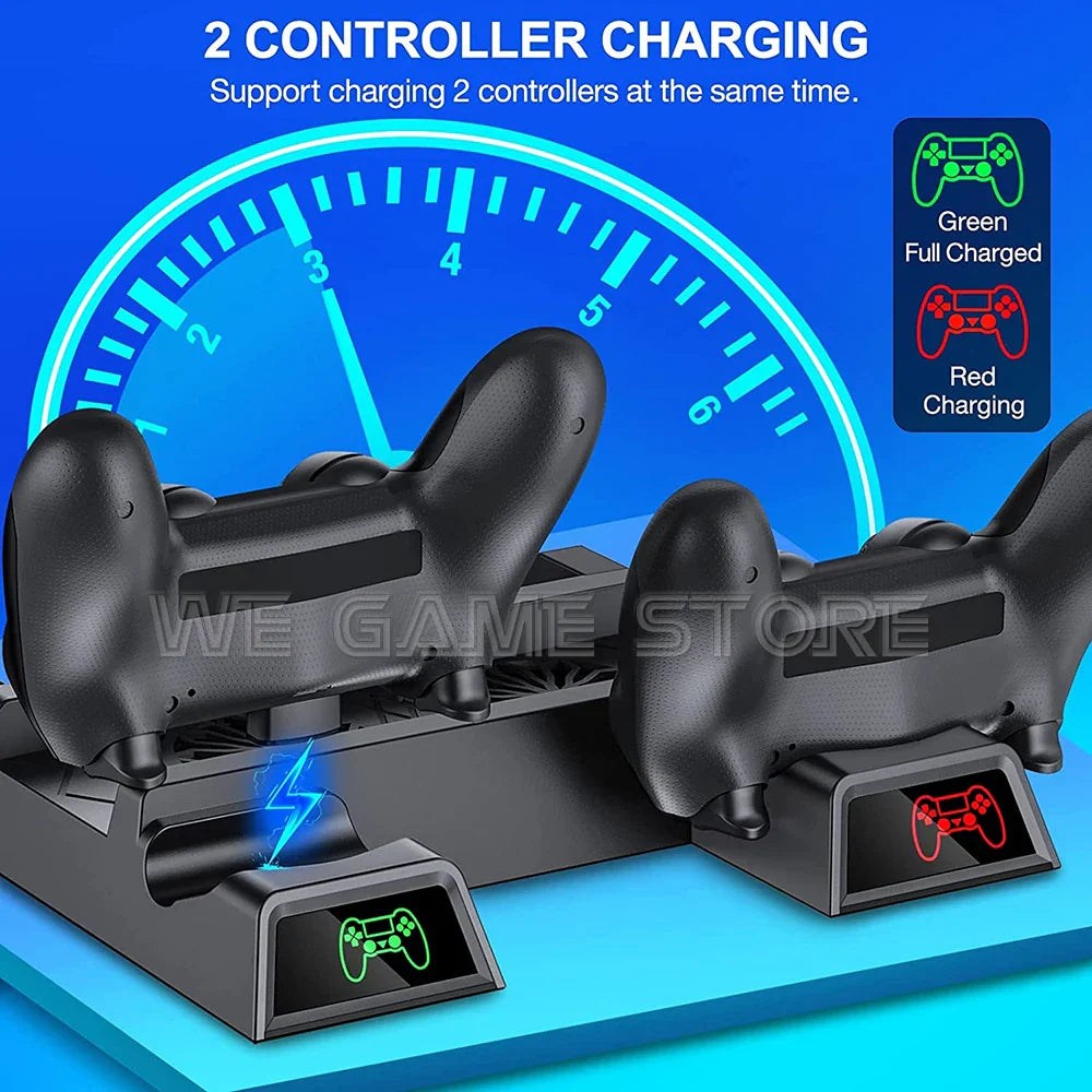 Support de ventilateur de refroidissement PS4 et chargeur de contrôleur double