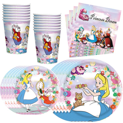 Fournitures de fête d'anniversaire Alice au pays des merveilles
