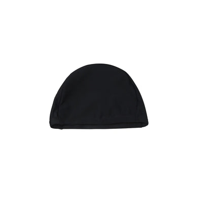 Black swim cap on a white background