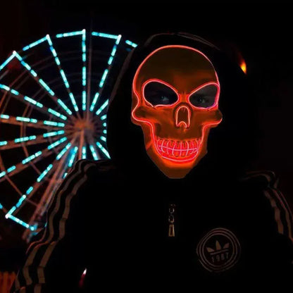 Masque de crâne d'Halloween à LED